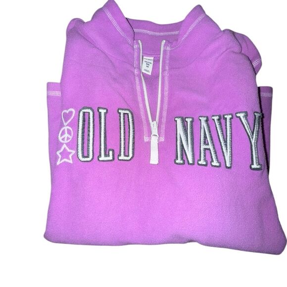 Vintage Old Navy girls Pink quarter zip pullover fleece size XXL - Picture 2 of 4
